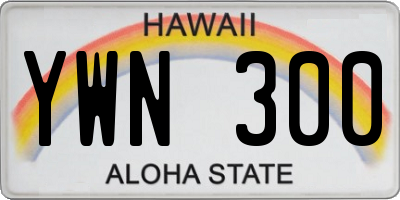 HI license plate YWN300