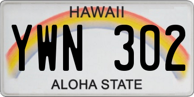 HI license plate YWN302