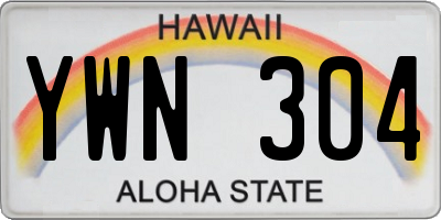 HI license plate YWN304