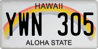 HI license plate YWN305