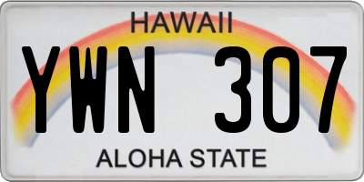 HI license plate YWN307