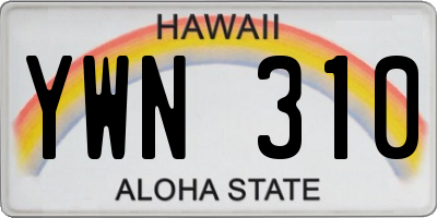 HI license plate YWN310
