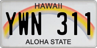 HI license plate YWN311
