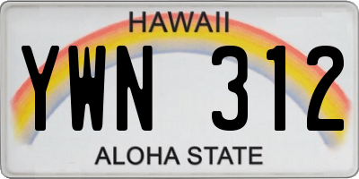 HI license plate YWN312