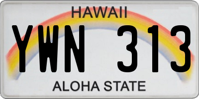 HI license plate YWN313
