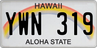 HI license plate YWN319