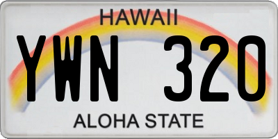 HI license plate YWN320