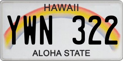 HI license plate YWN322