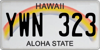 HI license plate YWN323