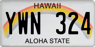 HI license plate YWN324