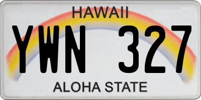 HI license plate YWN327