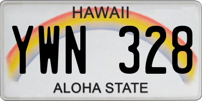 HI license plate YWN328