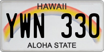 HI license plate YWN330