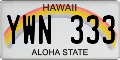 HI license plate YWN333