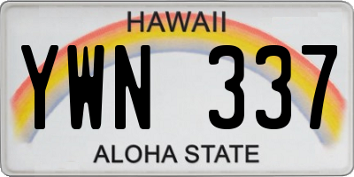 HI license plate YWN337