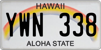 HI license plate YWN338