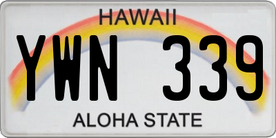 HI license plate YWN339