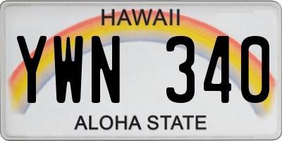 HI license plate YWN340