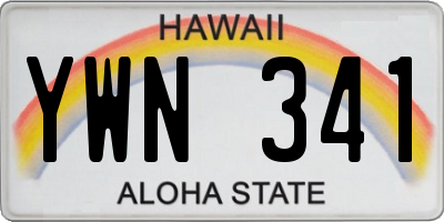 HI license plate YWN341