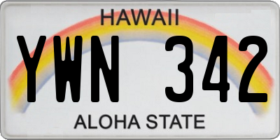 HI license plate YWN342