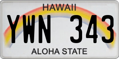 HI license plate YWN343
