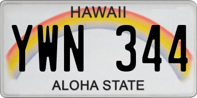 HI license plate YWN344