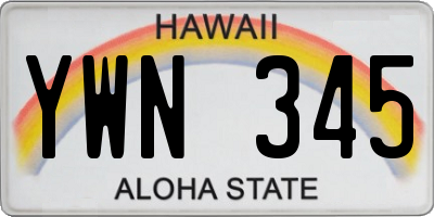 HI license plate YWN345