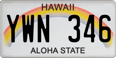 HI license plate YWN346