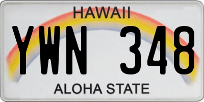 HI license plate YWN348