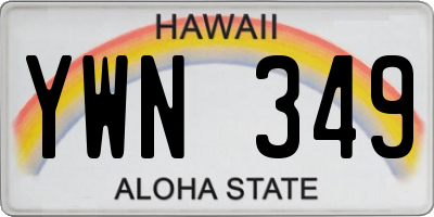 HI license plate YWN349