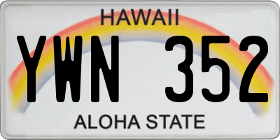 HI license plate YWN352