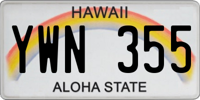 HI license plate YWN355