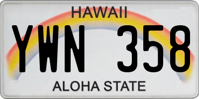 HI license plate YWN358