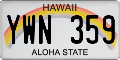 HI license plate YWN359