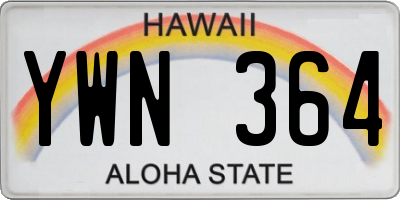 HI license plate YWN364