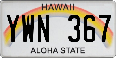HI license plate YWN367