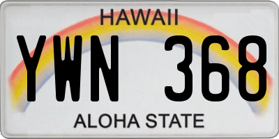 HI license plate YWN368