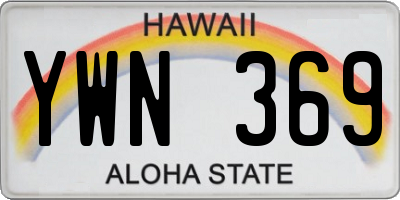 HI license plate YWN369