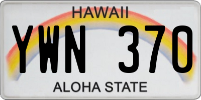 HI license plate YWN370