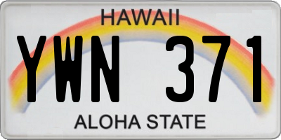 HI license plate YWN371