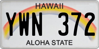HI license plate YWN372