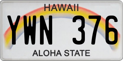 HI license plate YWN376