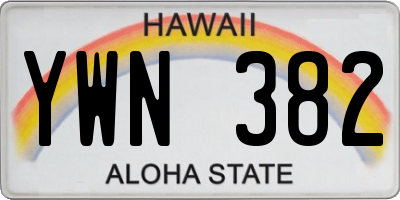 HI license plate YWN382