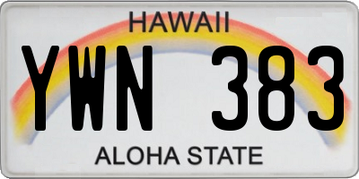HI license plate YWN383