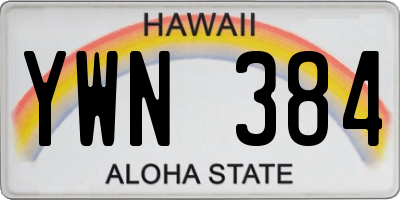 HI license plate YWN384
