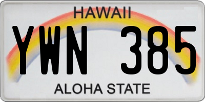 HI license plate YWN385