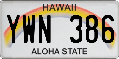 HI license plate YWN386