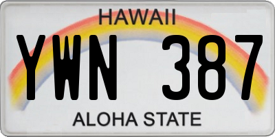 HI license plate YWN387