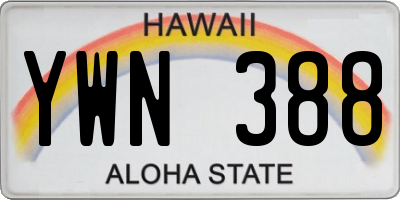HI license plate YWN388