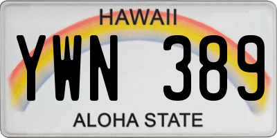 HI license plate YWN389